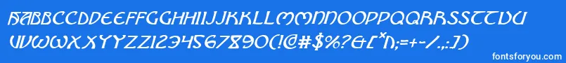 BrinAthynItalic Font – White Fonts on Blue Background