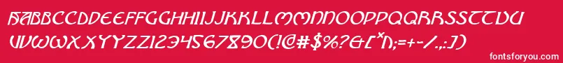 BrinAthynItalic Font – White Fonts on Red Background