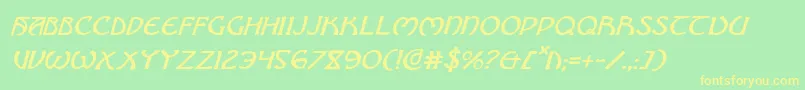 BrinAthynItalic Font – Yellow Fonts on Green Background