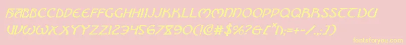 BrinAthynItalic Font – Yellow Fonts on Pink Background