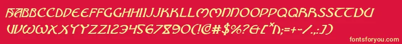 BrinAthynItalic Font – Yellow Fonts on Red Background