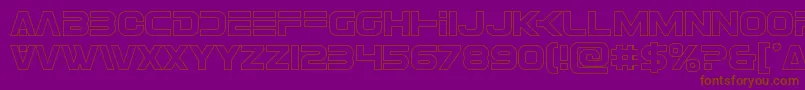 Eurofighterout Font – Brown Fonts on Purple Background