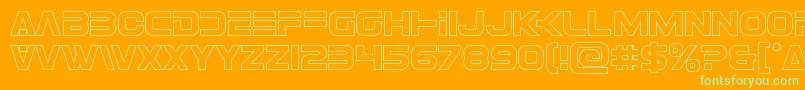 Eurofighterout Font – Green Fonts on Orange Background