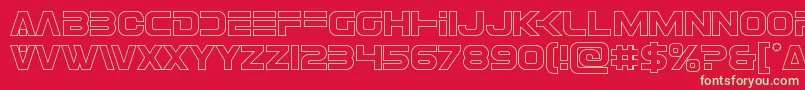 Eurofighterout Font – Green Fonts on Red Background
