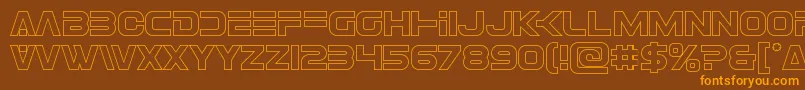 Eurofighterout Font – Orange Fonts on Brown Background
