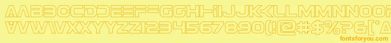 Eurofighterout Font – Orange Fonts on Yellow Background