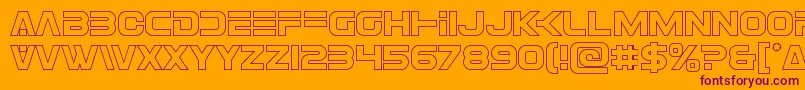 Eurofighterout Font – Purple Fonts on Orange Background