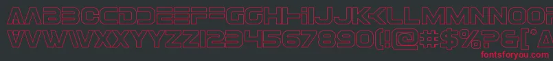 Eurofighterout Font – Red Fonts on Black Background