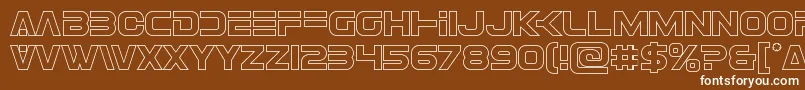 Eurofighterout Font – White Fonts on Brown Background