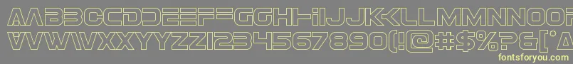 Eurofighterout Font – Yellow Fonts on Gray Background