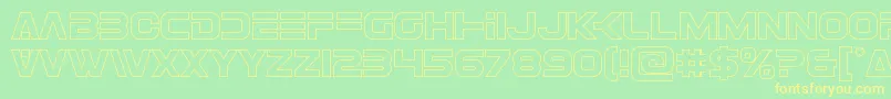 Eurofighterout Font – Yellow Fonts on Green Background