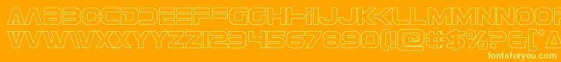 Eurofighterout Font – Yellow Fonts on Orange Background