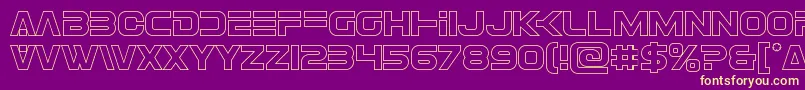 Eurofighterout Font – Yellow Fonts on Purple Background