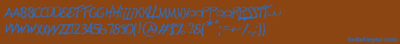 フォントElectronik – 茶色の背景に青い文字