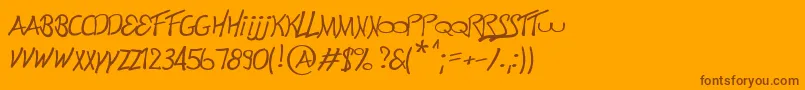 Electronik Font – Brown Fonts on Orange Background
