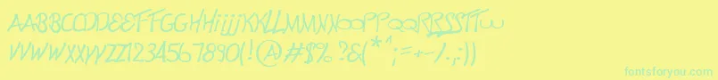 Czcionka Electronik – zielone czcionki na żółtym tle