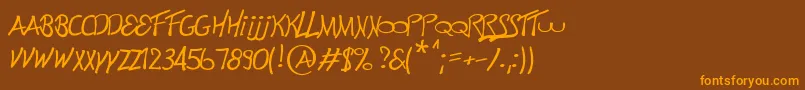 Electronik Font – Orange Fonts on Brown Background