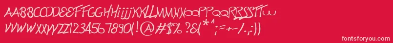 Electronik Font – Pink Fonts on Red Background