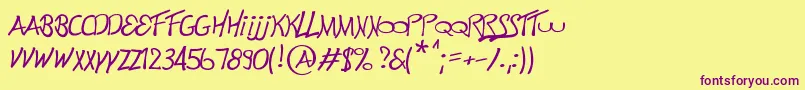 Electronik Font – Purple Fonts on Yellow Background