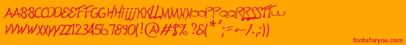 Electronik Font – Red Fonts on Orange Background