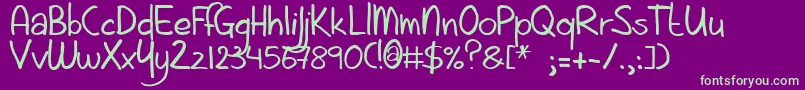 Aintnothingfancy Font – Green Fonts on Purple Background