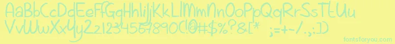 Więcej informacji o czcionce Aintnothingfancy Czcionka Aintnothingfancy – zielone czcionki na żółtym tle
