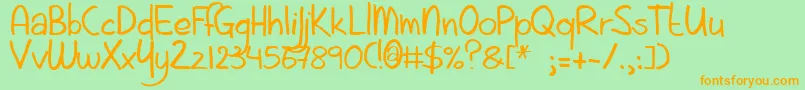 Aintnothingfancy Font – Orange Fonts on Green Background