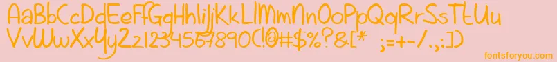 Aintnothingfancy-Schriftart – Orangefarbene Schriften auf rosa Hintergrund