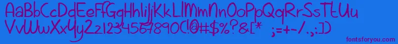Aintnothingfancy-Schriftart – Violette Schriften auf blauem Hintergrund