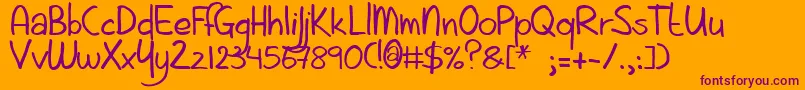 Aintnothingfancy Font – Purple Fonts on Orange Background