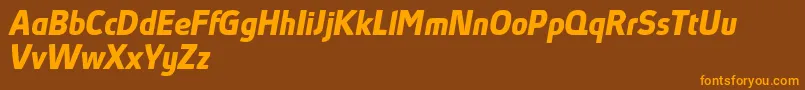 Czcionka AbsolutProBoldItalicReduced – pomarańczowe czcionki na brązowym tle