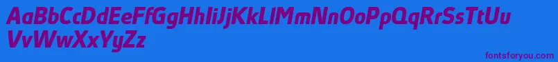 AbsolutProBoldItalicReduced Font – Purple Fonts on Blue Background