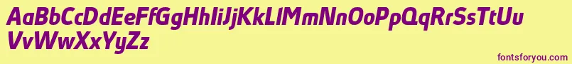 AbsolutProBoldItalicReduced Font – Purple Fonts on Yellow Background