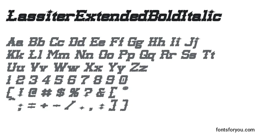 LassiterExtendedBoldItalic-fontti – aakkoset, numerot, erikoismerkit