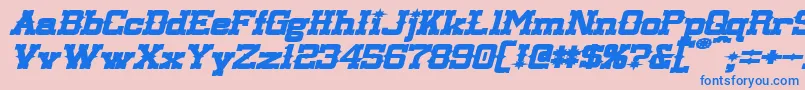 LassiterExtendedBoldItalic Font – Blue Fonts on Pink Background