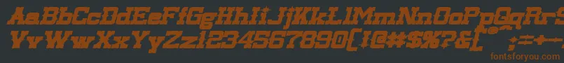 LassiterExtendedBoldItalic-fontti – ruskeat fontit mustalla taustalla
