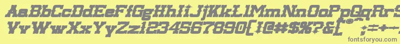 フォントLassiterExtendedBoldItalic – 黄色の背景に灰色の文字