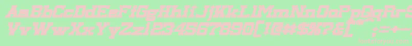 フォントLassiterExtendedBoldItalic – 緑の背景にピンクのフォント