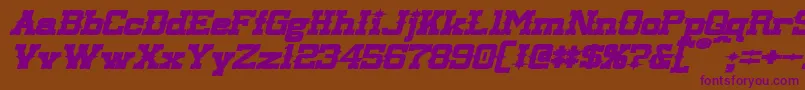 LassiterExtendedBoldItalic Font – Purple Fonts on Brown Background