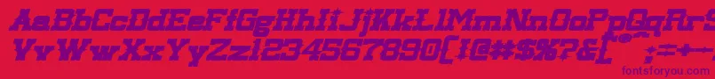 LassiterExtendedBoldItalic-Schriftart – Violette Schriften auf rotem Hintergrund