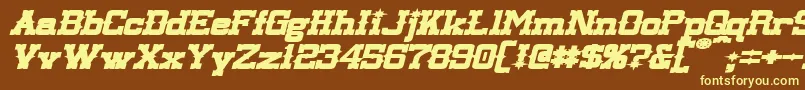 LassiterExtendedBoldItalic Font – Yellow Fonts on Brown Background