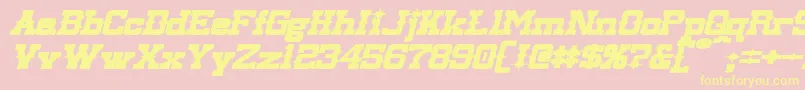 LassiterExtendedBoldItalic Font – Yellow Fonts on Pink Background