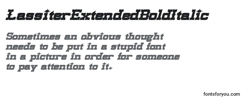 Review of the LassiterExtendedBoldItalic Font