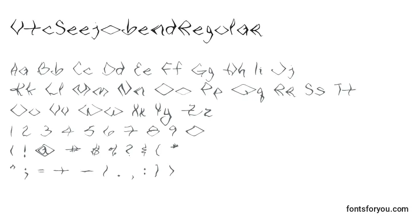 Czcionka VtcSeejobendRegular – alfabet, cyfry, specjalne znaki