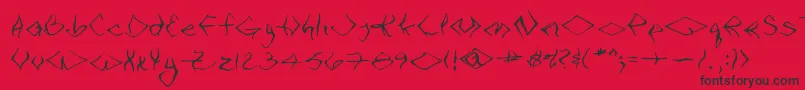 VtcSeejobendRegular Font – Black Fonts on Red Background