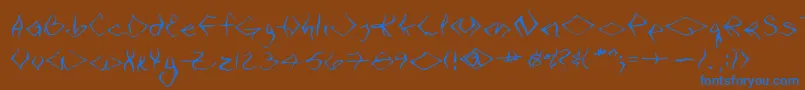 VtcSeejobendRegular Font – Blue Fonts on Brown Background