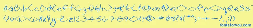 VtcSeejobendRegular Font – Blue Fonts on Yellow Background