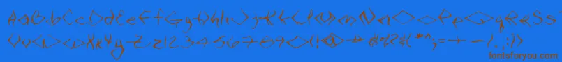 VtcSeejobendRegular Font – Brown Fonts on Blue Background