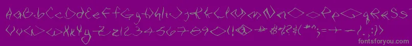 Fonte VtcSeejobendRegular – fontes cinzas em um fundo violeta