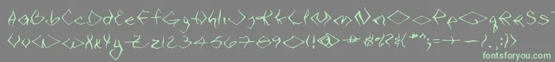 VtcSeejobendRegular Font – Green Fonts on Gray Background